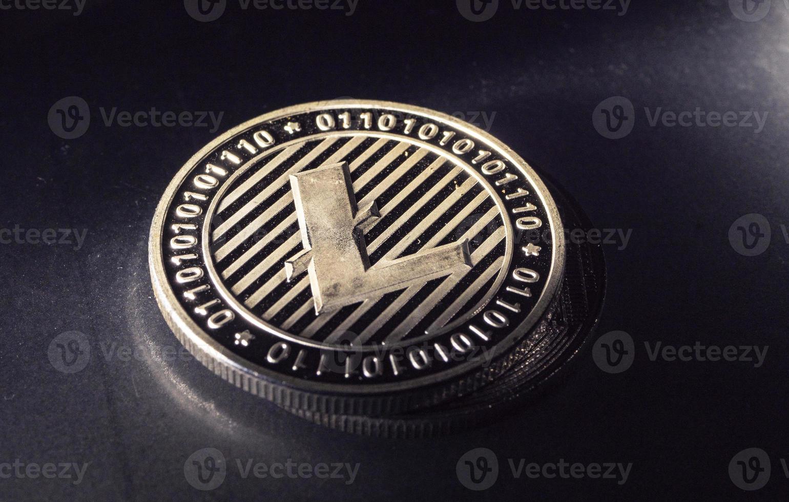 Litecoin digital cryptocurrency coin photo