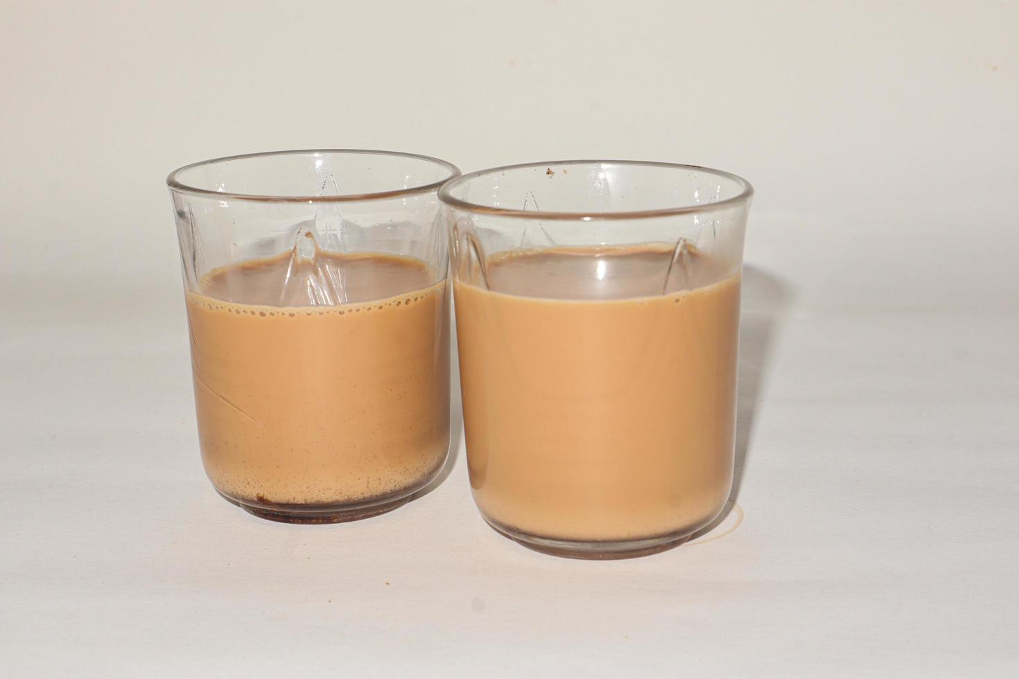 Chai. traditional indian tea on white background. photo