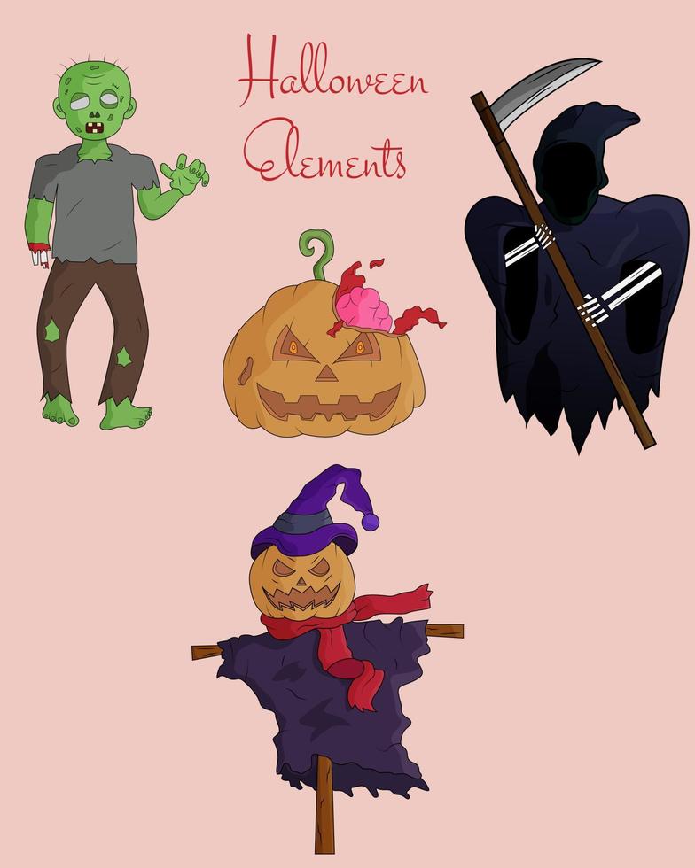 ilustración vectorial diseño de plantilla de personaje de halloween vector