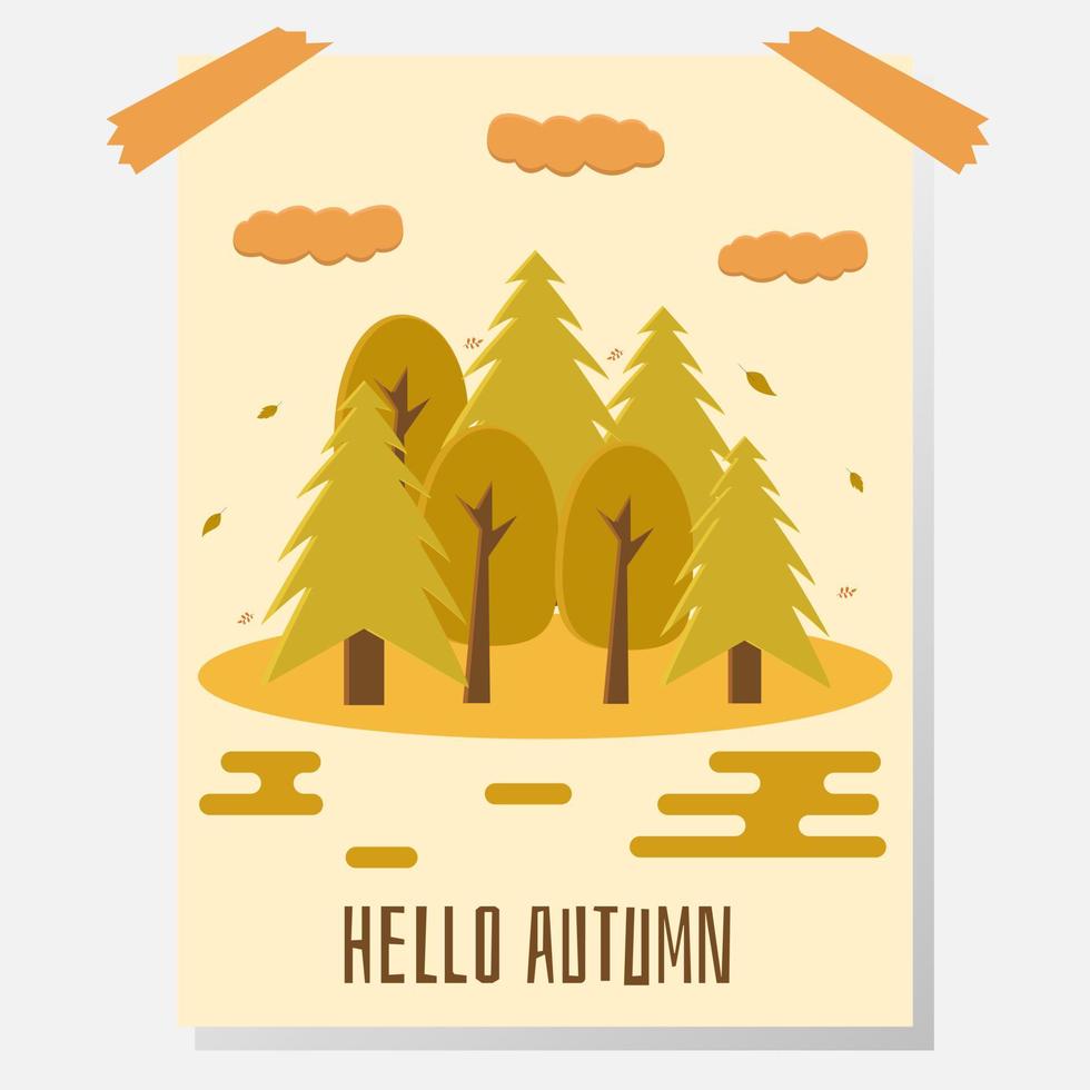 ilustración, vector, diseño, de, otoño, cartel, plantilla vector