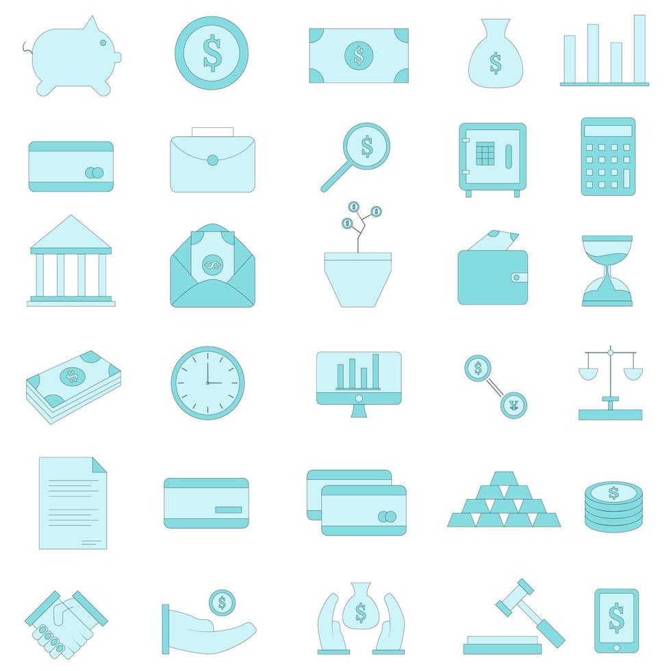 Illustration vector design of business and finance icon set template