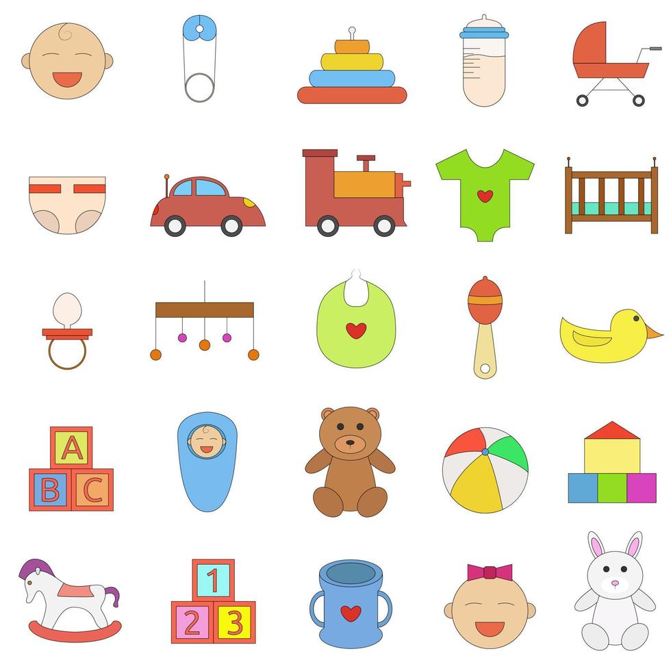 Illustration vector design of baby icon set