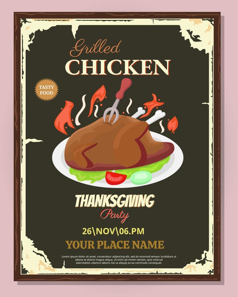 Illustration vector design of thanksgiving poster template
