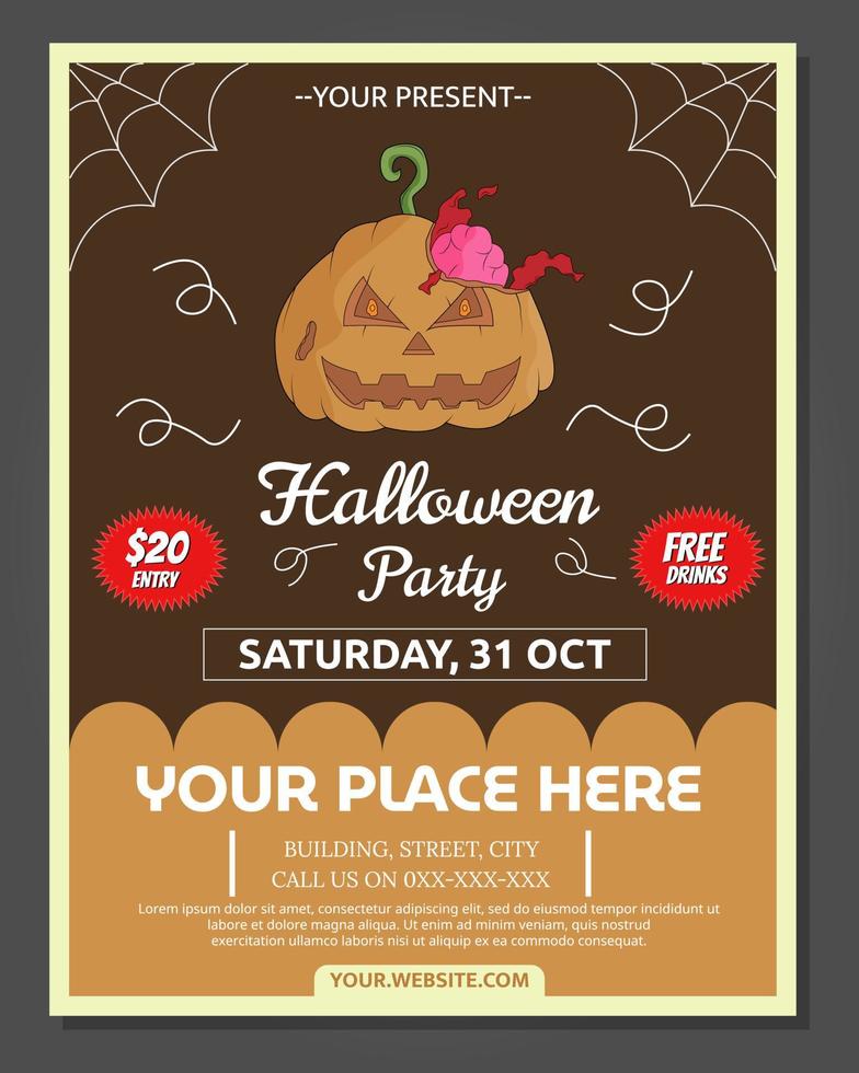 Illustration vector design of Halloween flyer template