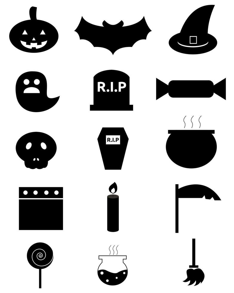 ilustración, vector, diseño, de, halloween, icono, conjunto vector