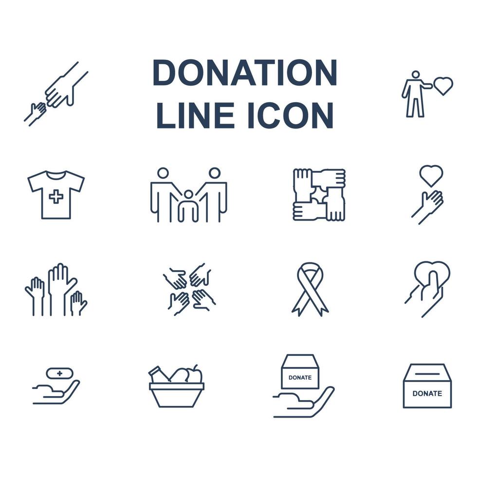 icono de donación para sitio web, promoción, redes sociales vector