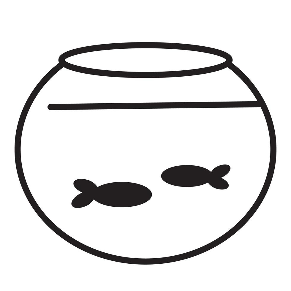 vector de acuario con peces para sitio web, icono, símbolo, presentación