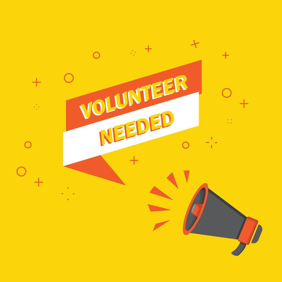 Volunteer needed Vector for poster, invitation, banner, promotion
