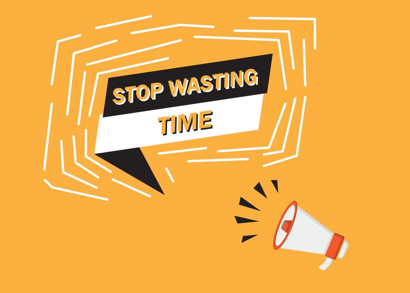 Stop wasting time poster for, website, promotion, social media vector