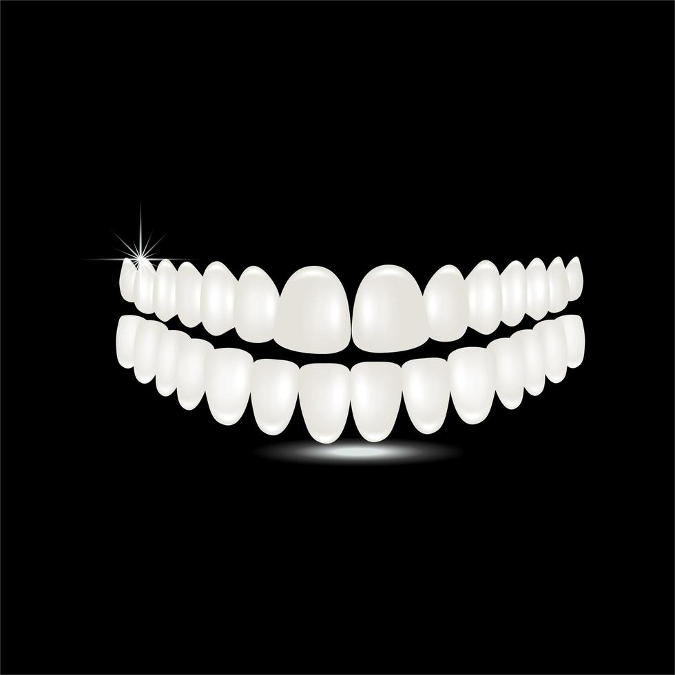 A healthy set of teeth. Dental treatment. Dental treatment in a dental clinic. Flat style. Vector illustration