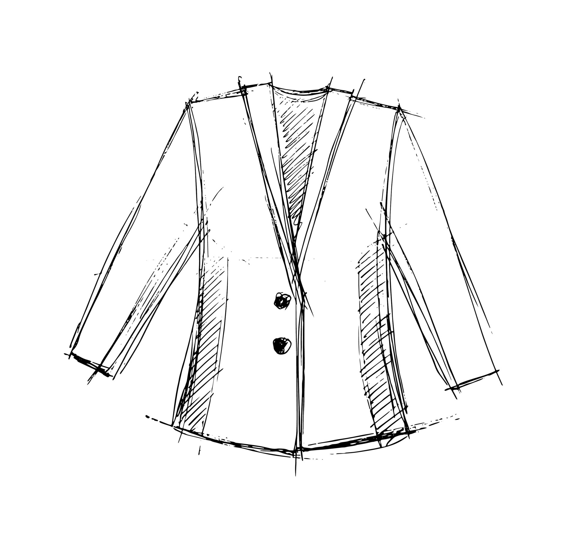 Premium Vector  Vector illustration of men jacket sport clothes front  and back views black and white sketch