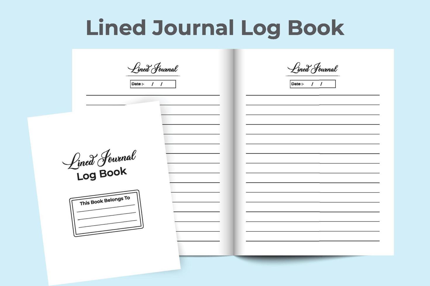 Line journal log book interior. Simple lined journal notebook. Diary interior template. Lined journal interior design. Simple task list diary template. vector