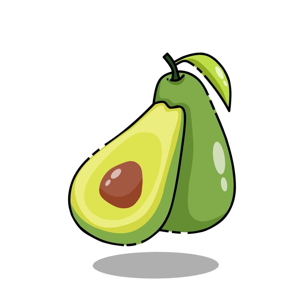 diseño plano de fruta de aguacate vector