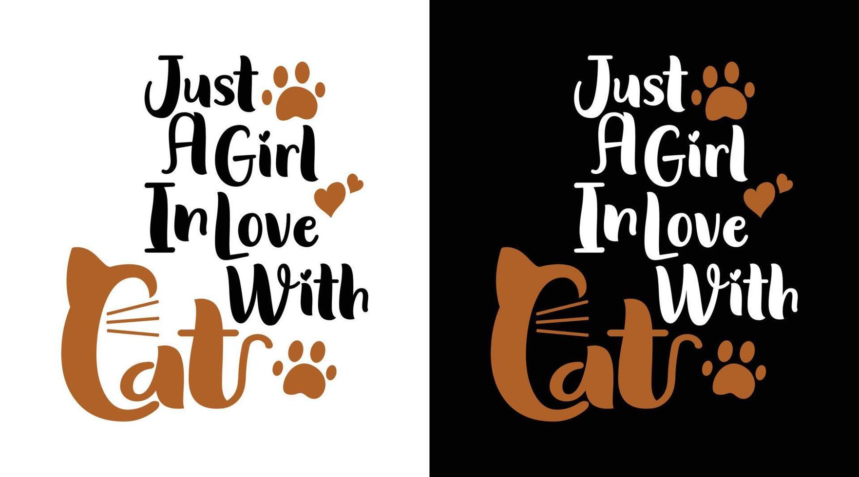 solo una chica enamorada del diseño de camiseta de tipografía de gato vector