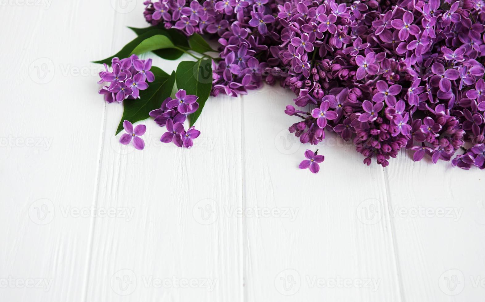 flores lilas en una mesa foto