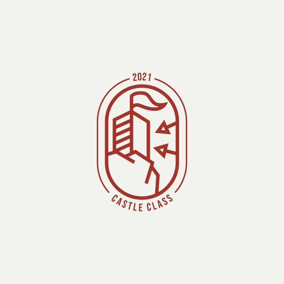 castle class minimalist line art logo template vector illustration design. simple modern logo concept