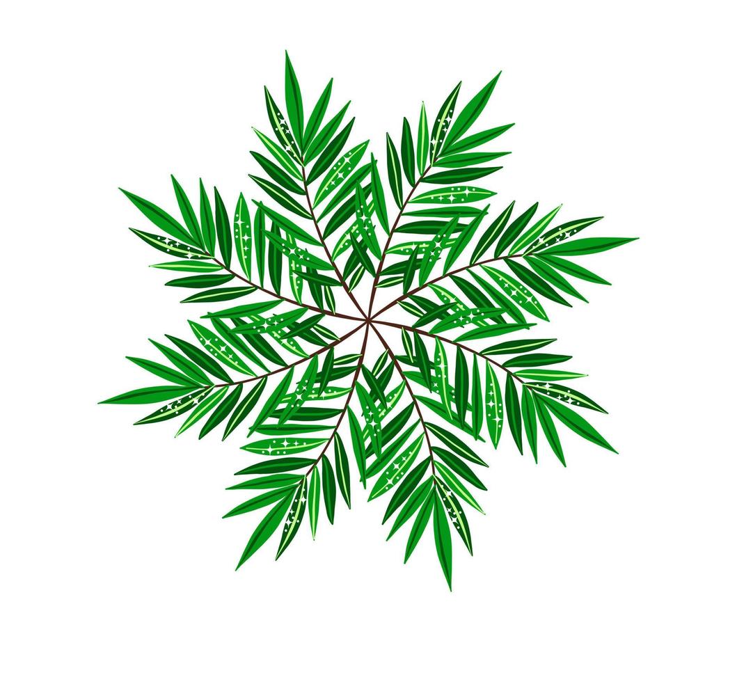 Summer wreath with green leaf vector