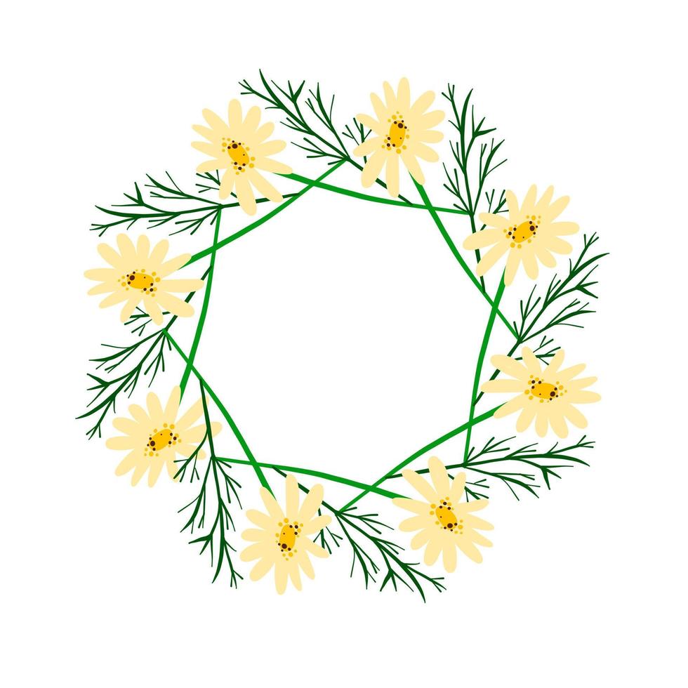 corona con flor de manzanilla vector