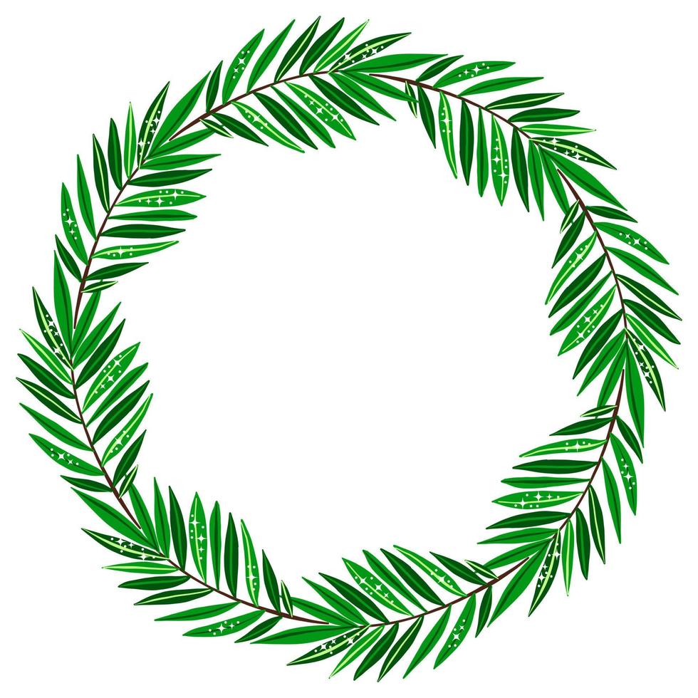 Summer wreath with green leaf 5428198 Vector Art at Vecteezy