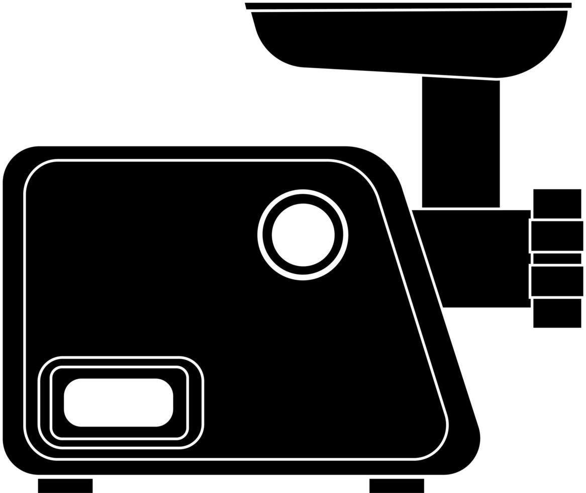 Black silhouette of a meat grinder on a white background. vector