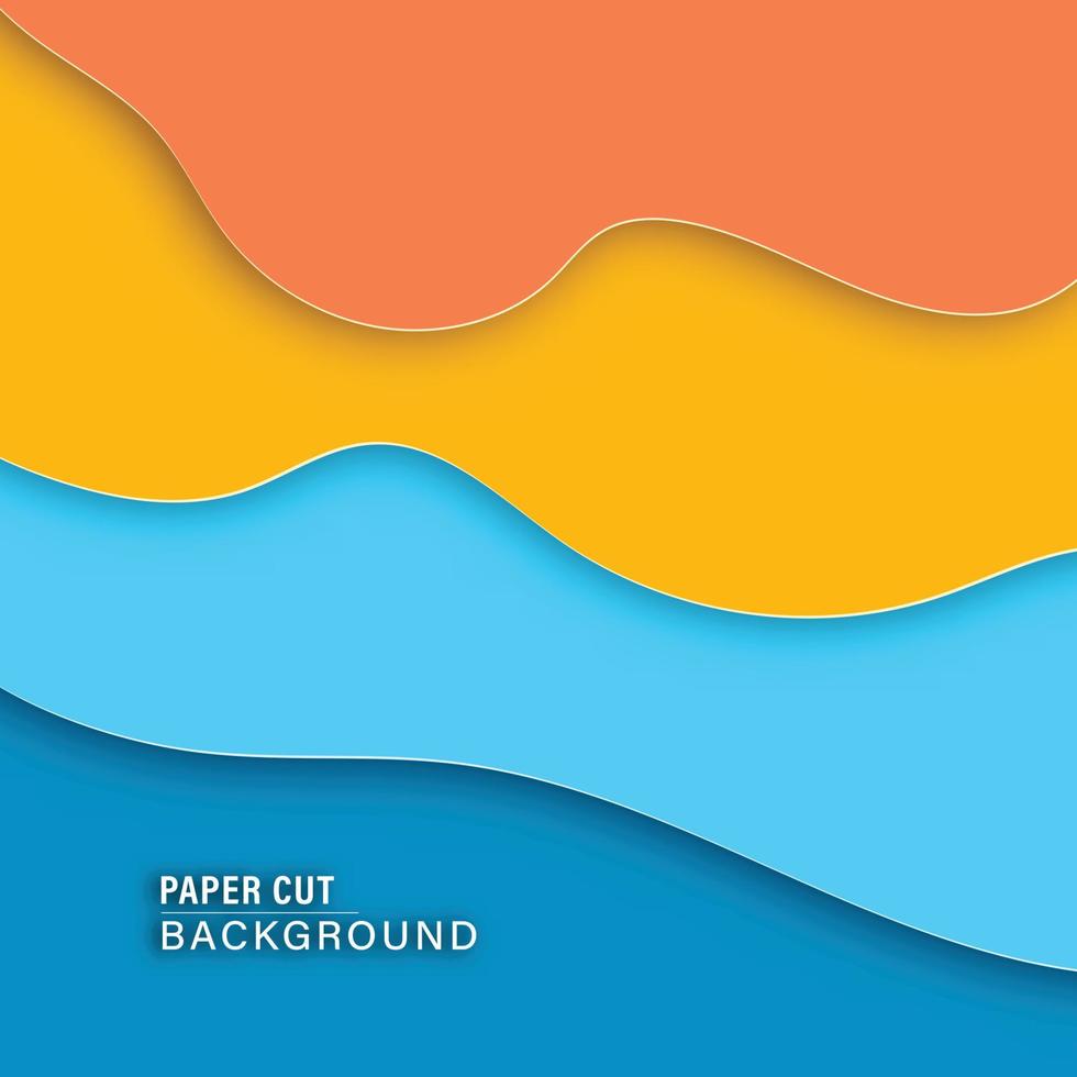 fondo de corte de papel abstracto, arte tallado en color vector