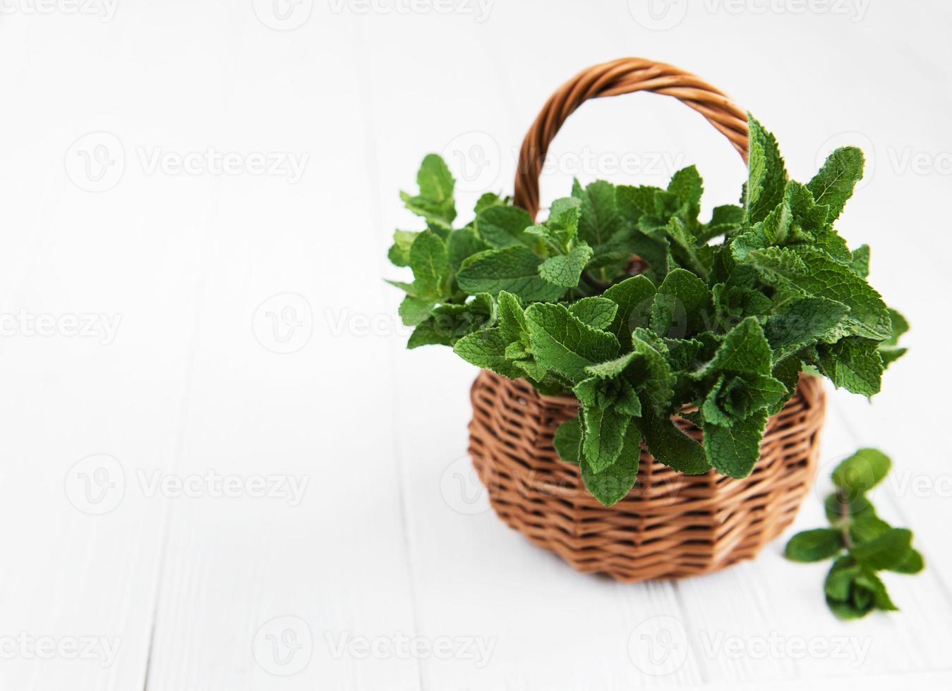Basket with mint photo