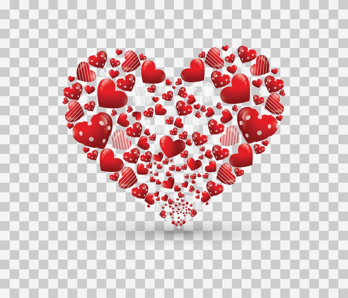 Realistic red heart with shadow Premium Vector
