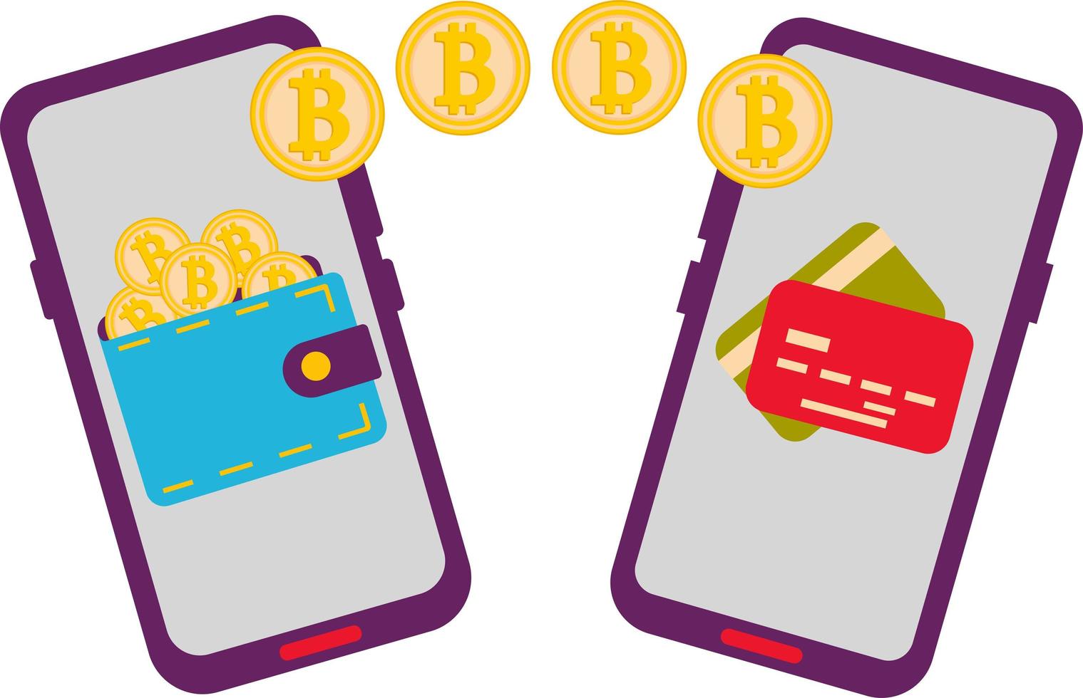 Secure and simple electronic payments on a smartphone using financial applications. vector