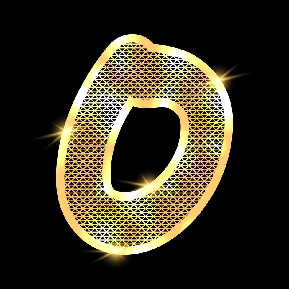 Golden alphabet with highlights on a dark background vector