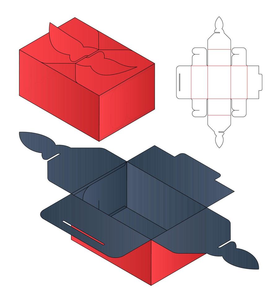Box packaging die cut template design. 3d mock-up vector