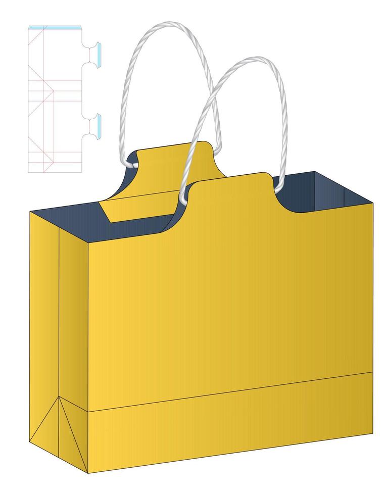 diseño de plantilla troquelada de embalaje de caja. Maqueta 3d vector