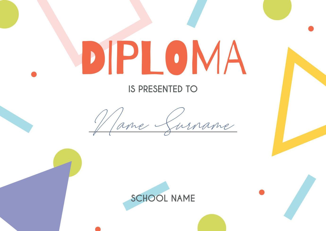 Diploma certificate concept template vector