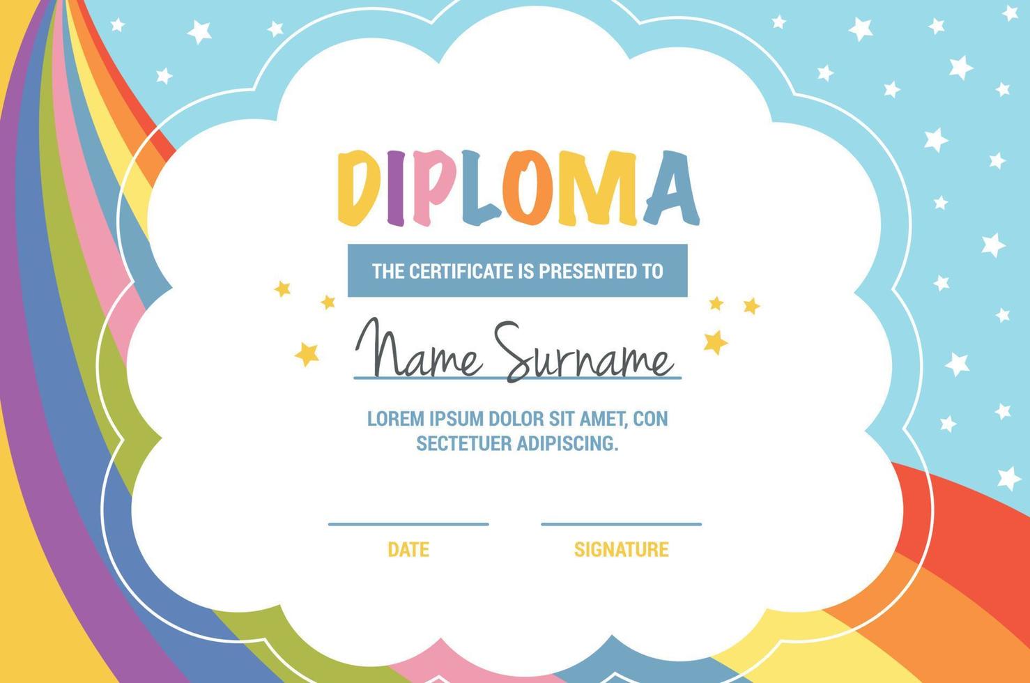 plantilla de certificado de diploma vector