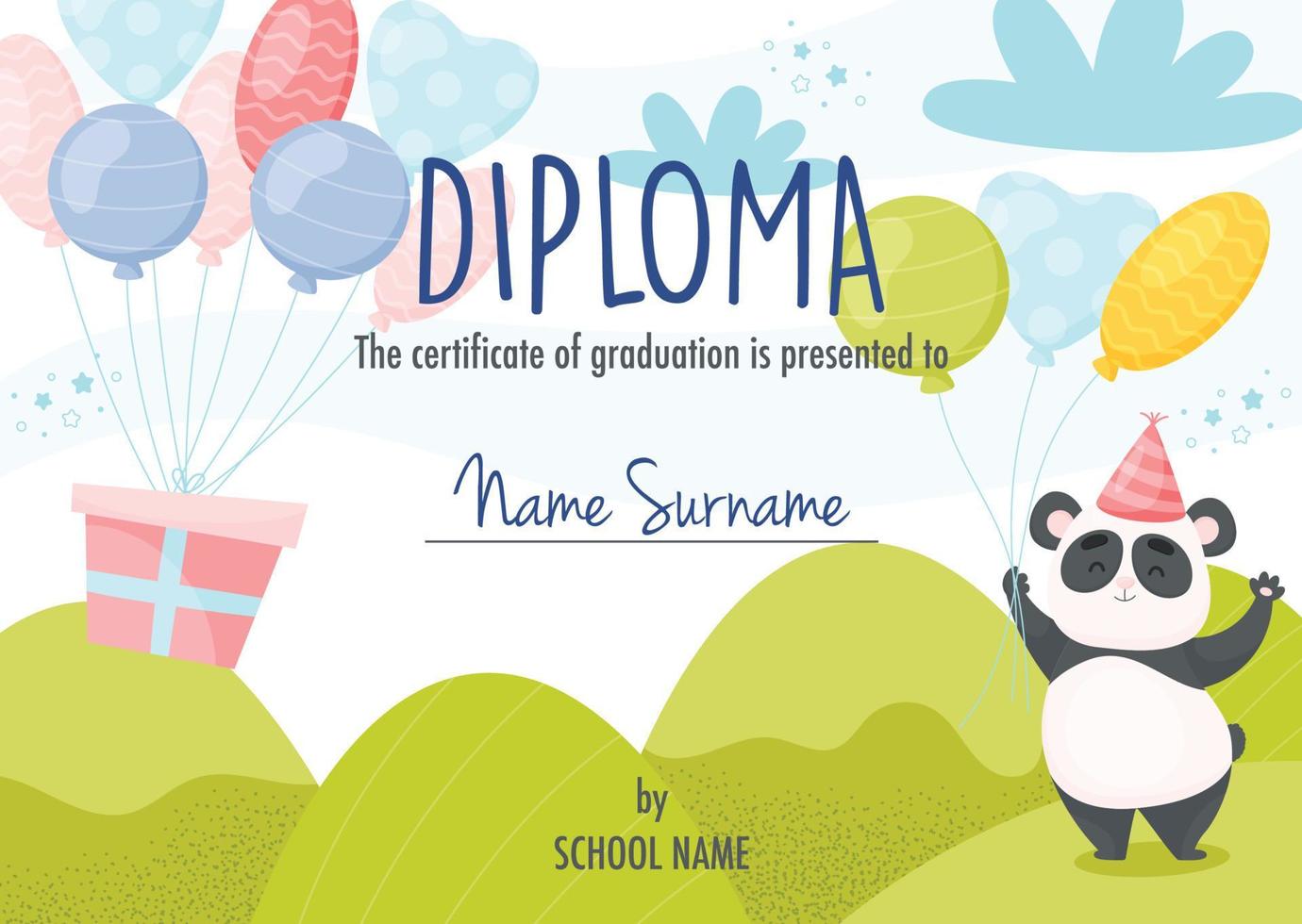 Diploma certificate concept template vector