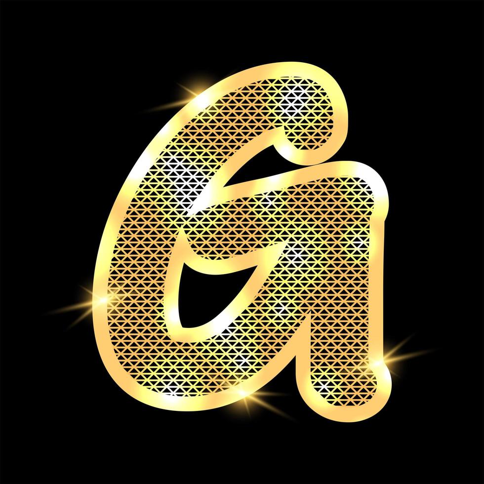 Golden alphabet with highlights on a dark background vector