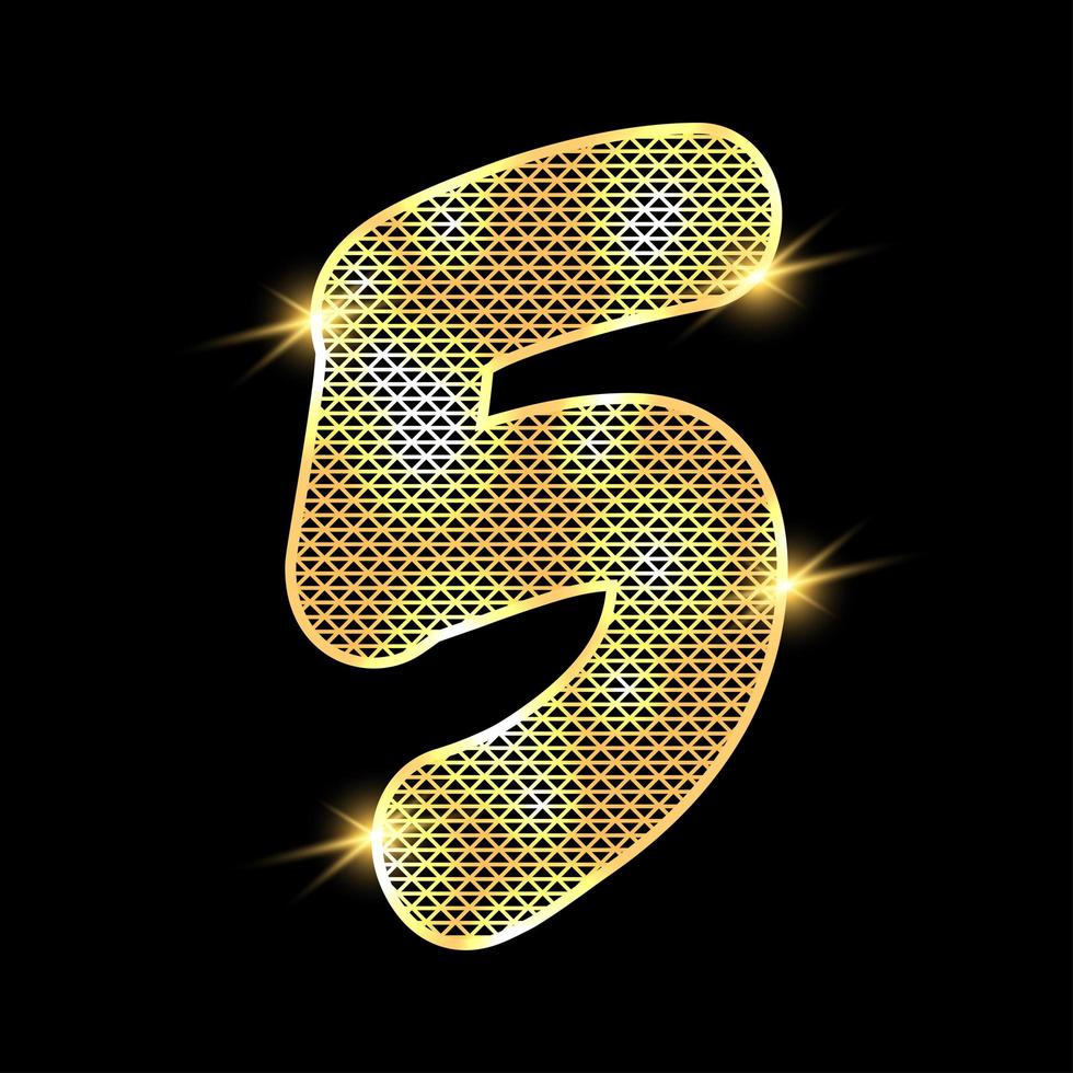 Golden alphabet with highlights on a dark background vector