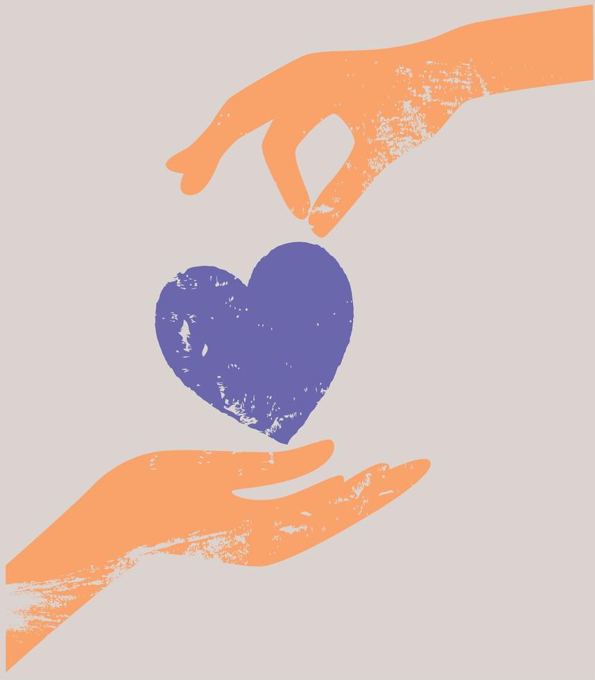 Abstract design. Minimalistic boho-style heart symbols. Vector illustration.