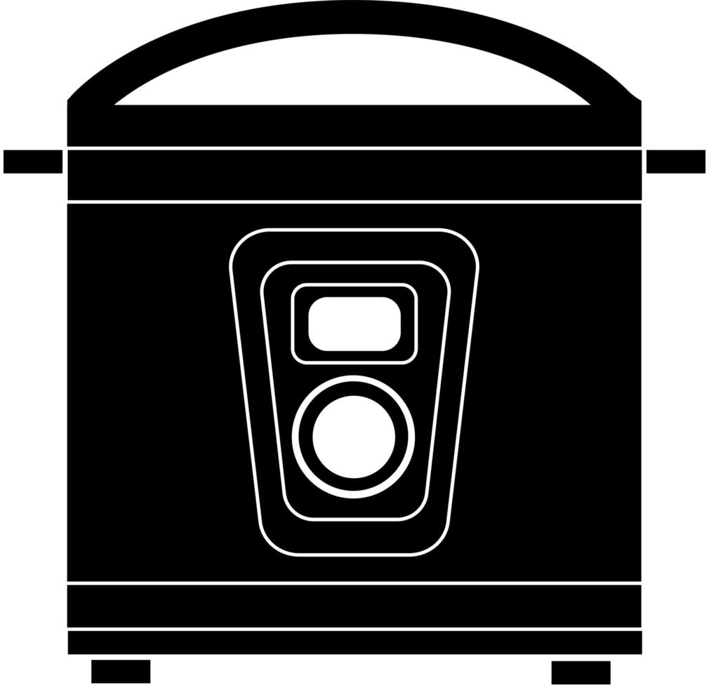 Black silhouette of a slow cooker on a white background. vector