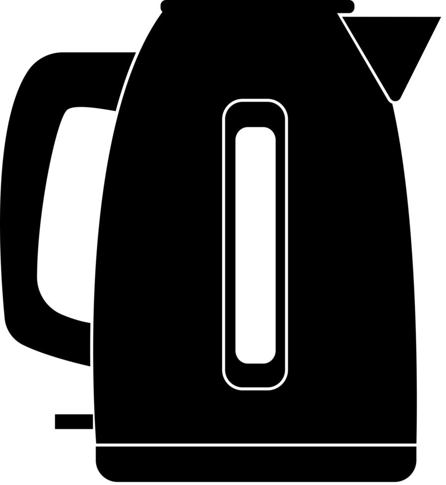 Black silhouette of an electric kettle on a white background. vector