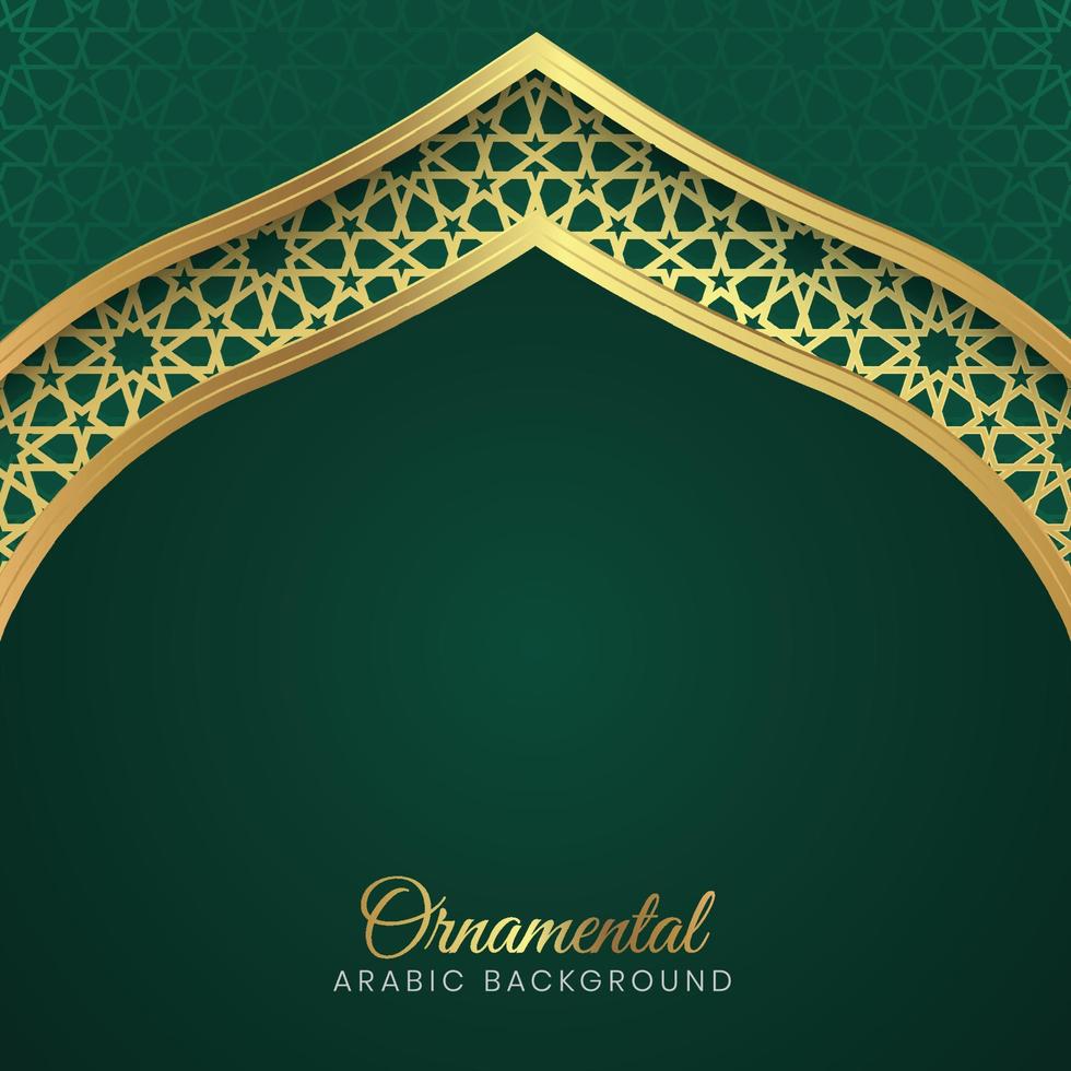 ramadan kareem, fondo de patrón de arco verde árabe islámico vector