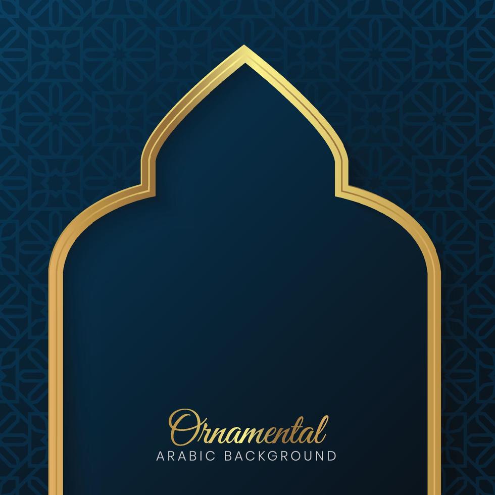 ramadan kareem, fondo de patrón de arco azul árabe islámico vector