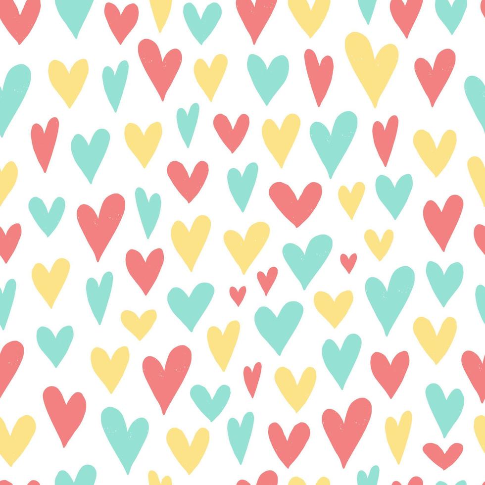 Seamless pattern with colorful hearts for nursery prints and Valentine's day decor vector
