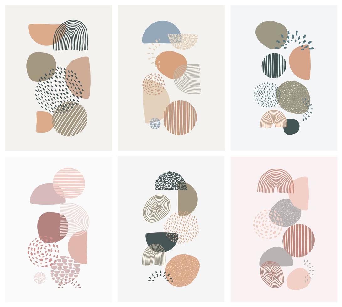 Set of abstract shapes posters, prints, cards. Memphis backgrounds collection for social media templates. EPS 10 vector