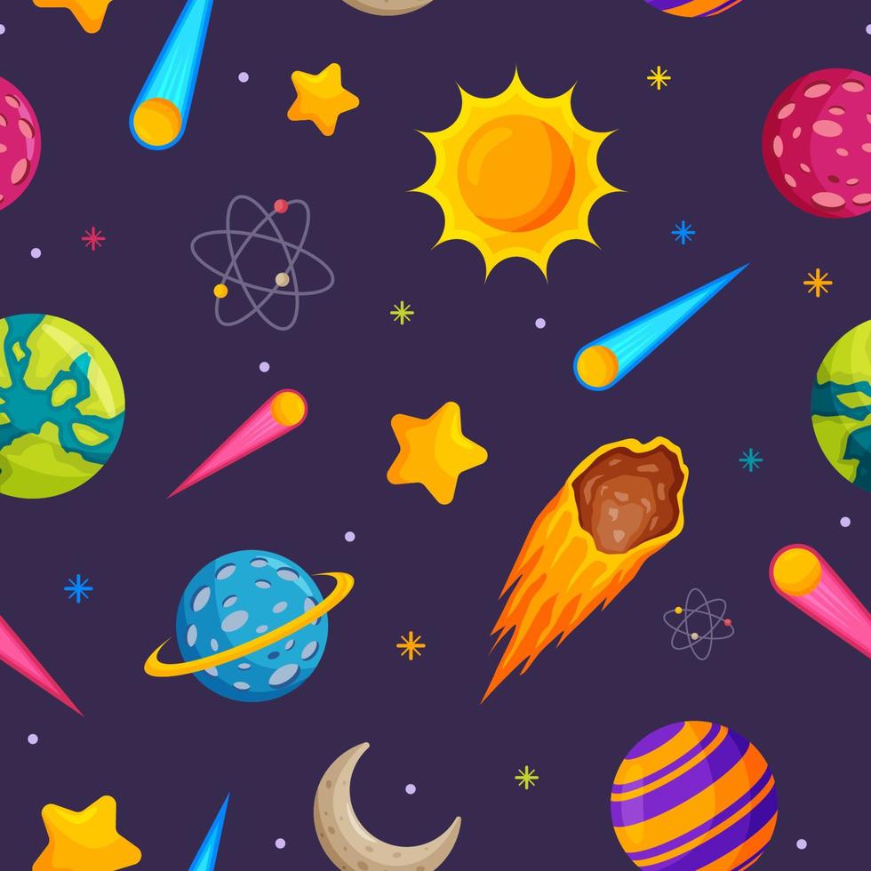 Celestial Bodies Seamless Pattern vector