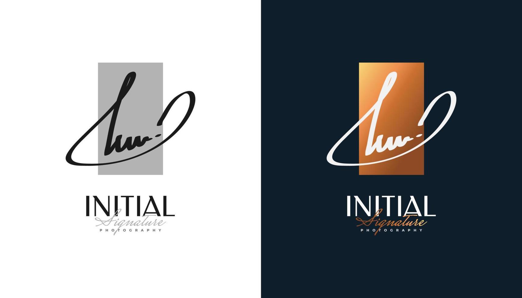 KW Signature Initial Logo Design with Gold Handwriting Style. KW Signature Logo or Symbol for Wedding, Fashion, Jewelry, Boutique, Botanical, Floral and Business Identity vector