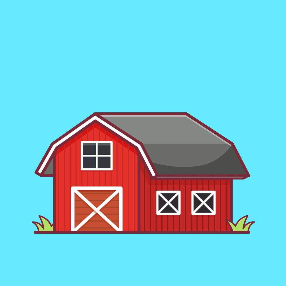 Red Barn Cartoon Vector Isolated background