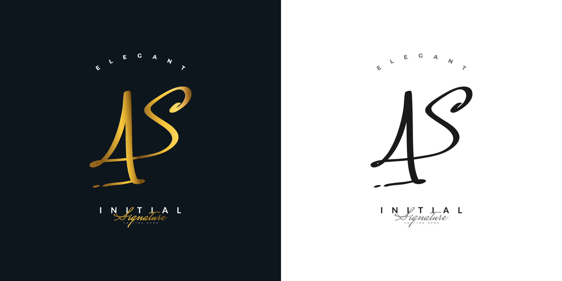 Initial H and S Logo Design in Gold Handwriting Style. HS Signature Logo or  Symbol for Wedding, Fashion, Jewelry, Boutique and Business Brand Identity  7509229 Vector Art at Vecteezy