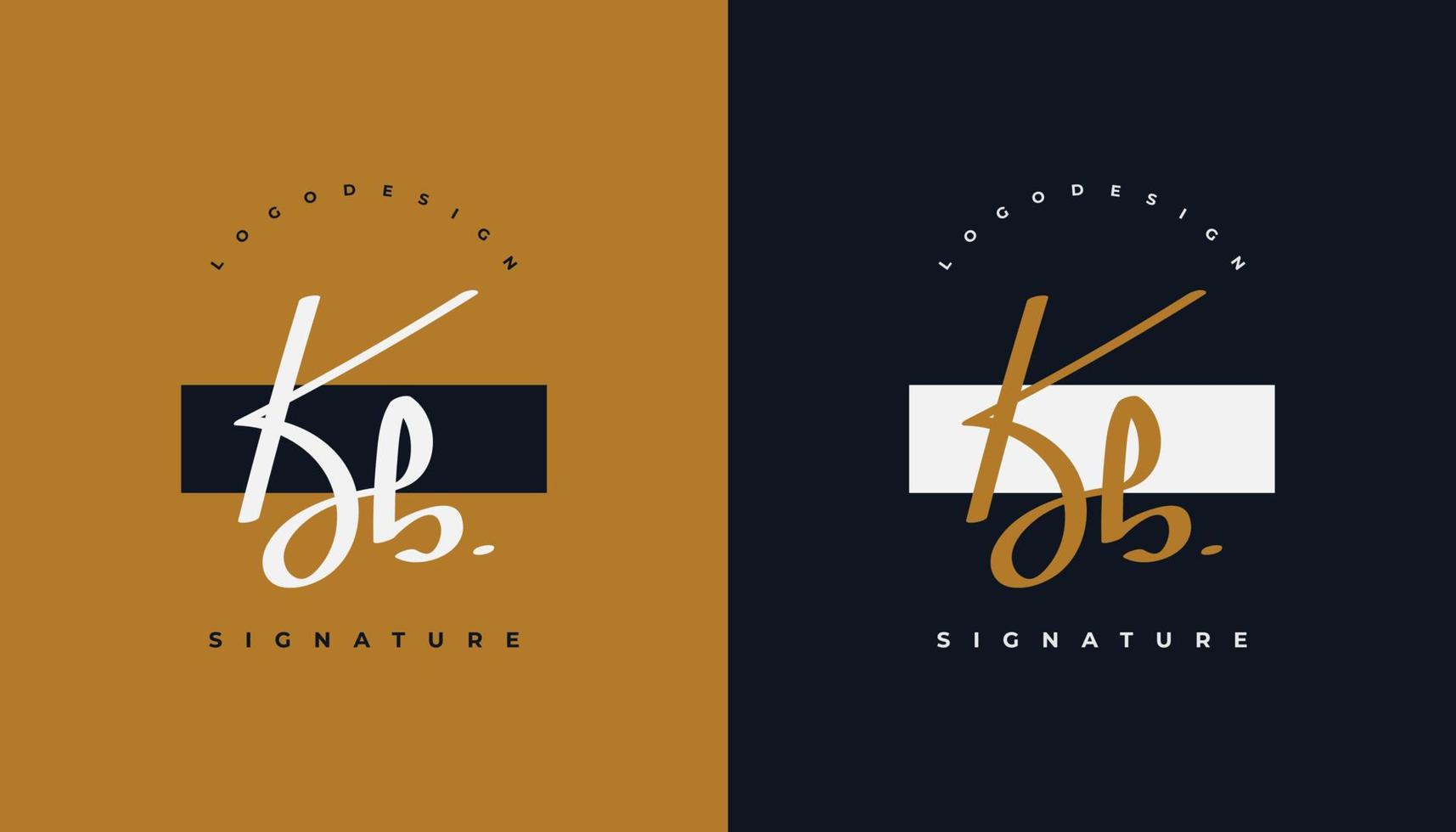 diseño de logotipo inicial de la firma k y b con estilo de escritura a mano. logotipo o símbolo de la firma kb para bodas, moda, joyería, boutique, identidad botánica, floral y comercial vector
