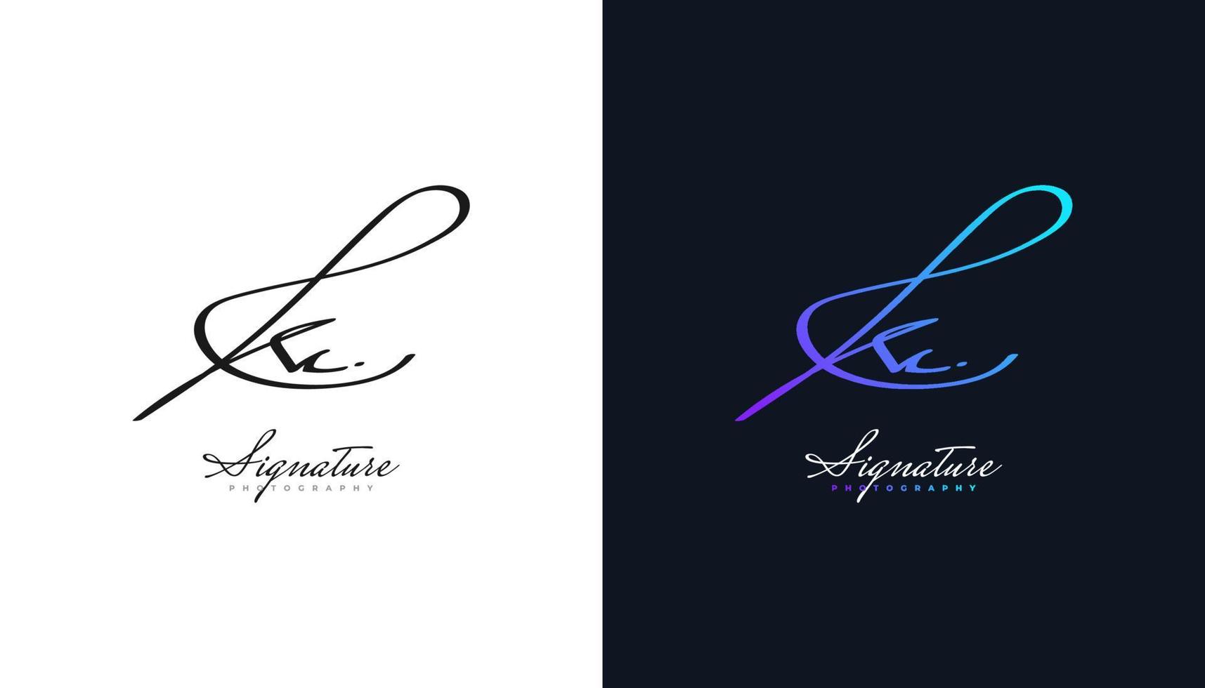 diseño de logotipo inicial de la firma k y c con un colorido estilo de escritura a mano. logotipo o símbolo de la firma kc para bodas, moda, joyería, boutique, identidad botánica, floral y comercial vector