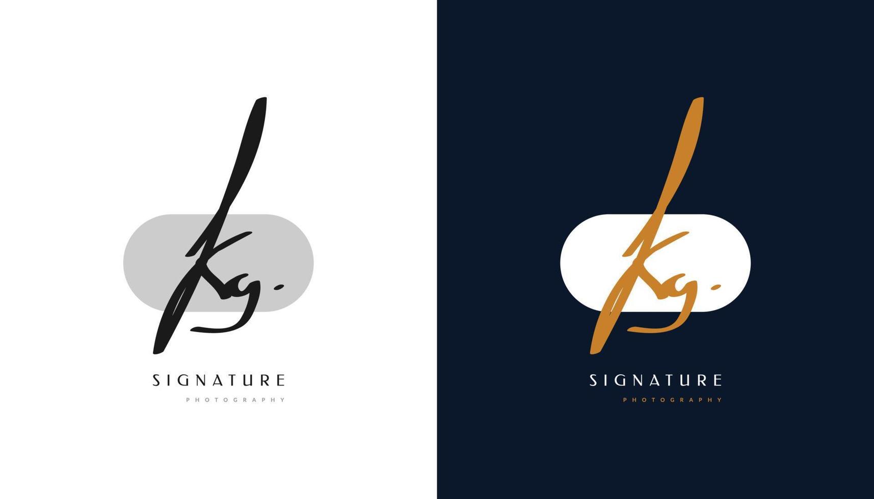 K and G Signature Initial Logo Design with Handwriting Style. KG Signature Logo or Symbol for Wedding, Fashion, Jewelry, Boutique, Botanical, Floral and Business Identity vector